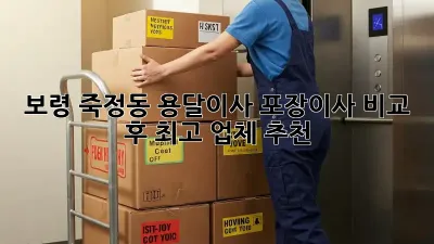 보령 죽정동 용달이사, 포장이사 비교 후 최고 업체 추천!